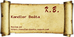 Kandler Beáta névjegykártya