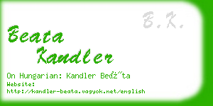 beata kandler business card